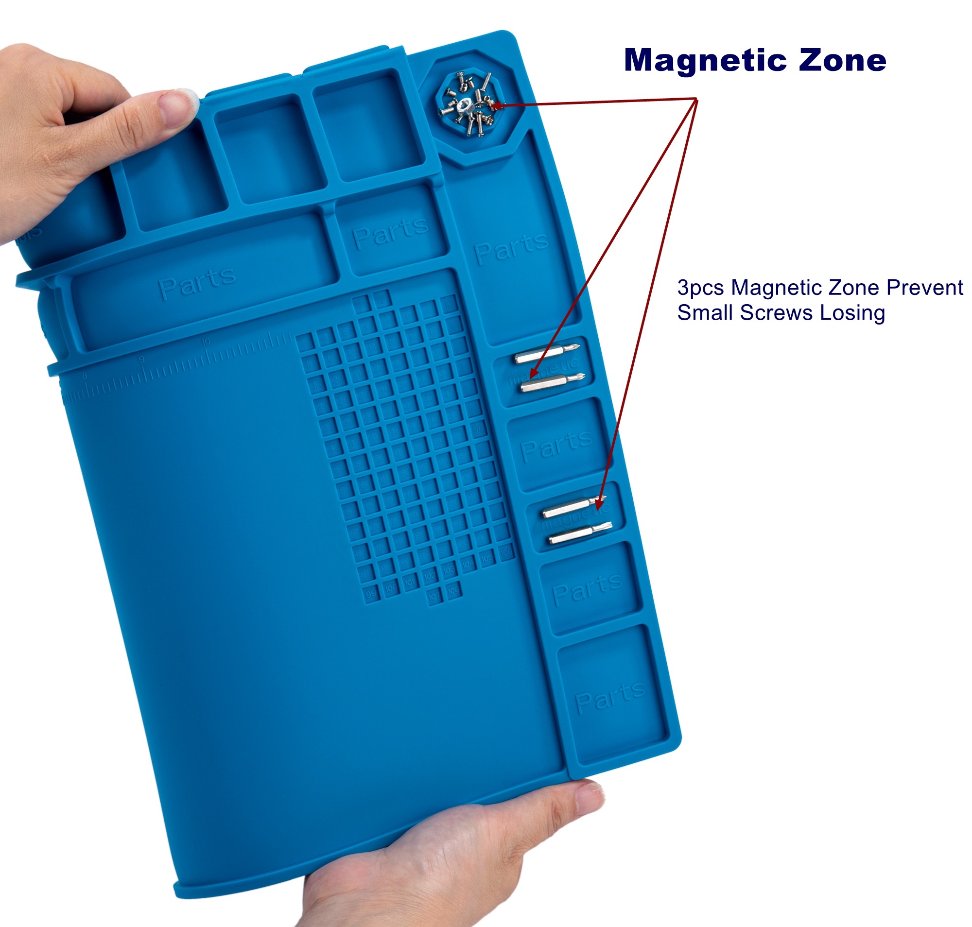 Magnetic Large Silicone Repair Mat, Soldering Mat Heat Resistant